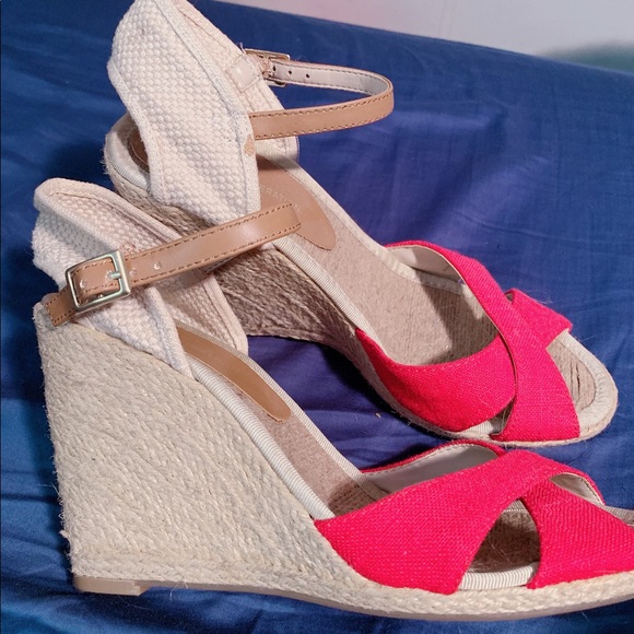 Pink and brown wedge shoes - Picture 2 of 3